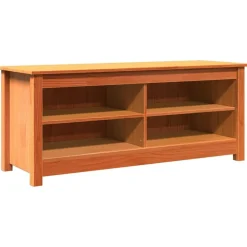 vidaXL Banc de rangement Brun cire 110 x 38 x 45,5 cm Pin massif