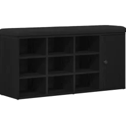 vidaXL Banc de rangement Chêne noir 102 x 32 x 50 cm Bois d'ingénierie