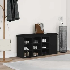 vidaXL Banc de rangement Chêne noir 102 x 32 x 50 cm Bois d'ingénierie