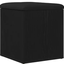 vidaXL Banc de rangement Chêne noir 42 x 42 x 45 cm Bois d'ingénierie