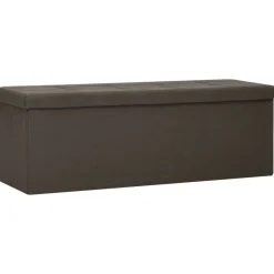 vidaXL Banc de rangement pliable Marron foncé Faux lin