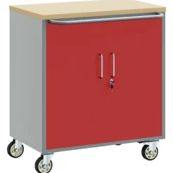 vidaXL Banc de travail avec étagère Rouge et Gris 75 x 45 x 85 cm