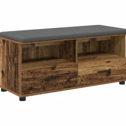 vidaXL Banc d'entrée avec coussin Bois ancien 100 x 38 x 46 cm