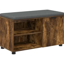 vidaXL Banc d'entrée avec coussin Chêne Fumé 80 x 38 x 46 cm