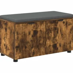 vidaXL Banc d'entrée avec coussin Chêne Fumé 80 x 38 x 46 cm