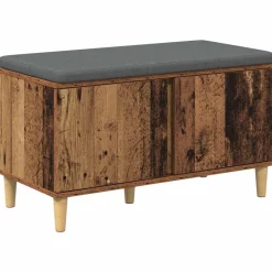 vidaXL Banc d'entrée avec coussin Bois ancien 80 x 38 x 46 cm
