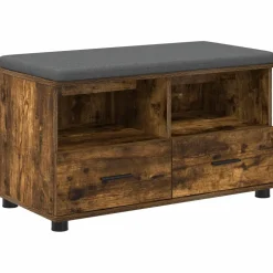vidaXL Banc d'entrée avec coussin Chêne Fumé 80 x 38 x 46 cm