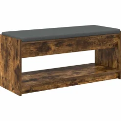 vidaXL Banc d'entrée avec coussin Chêne Fumé 103 x 38 x 45 cm