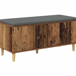 vidaXL Banc d'entrée avec coussin Bois ancien 100 x 38 x 46 cm