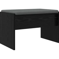 vidaXL Banc d'entrée avec coussin Chêne noir 63 x 38 x 40 cm