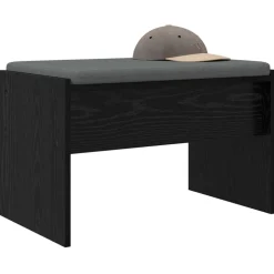 vidaXL Banc d'entrée avec coussin Chêne noir 63 x 38 x 40 cm