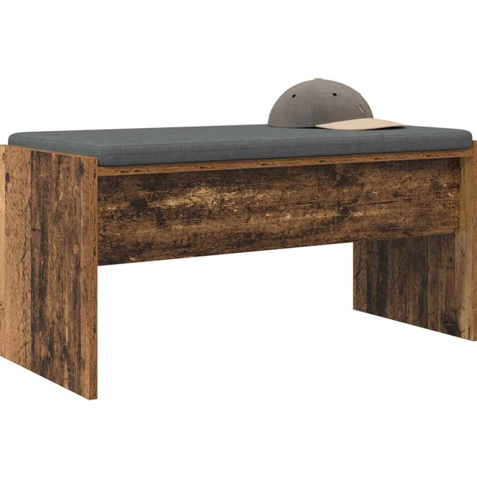 vidaXL Banc d'entrée avec coussin Bois ancien 83 x 38 x 40 cm