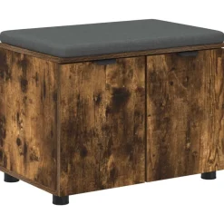 vidaXL Banc d'entrée avec coussin Chêne Fumé 60 x 38 x 46 cm