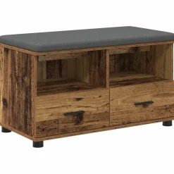 vidaXL Banc d'entrée avec coussin Bois ancien 80 x 38 x 46 cm