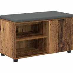 vidaXL Banc d'entrée avec coussin Bois ancien 80 x 38 x 46 cm