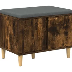 vidaXL Banc d'entrée avec coussin Chêne Fumé 60 x 38 x 46 cm