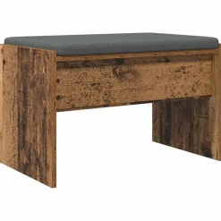 vidaXL Banc d'entrée avec coussin Bois ancien 63 x 38 x 40 cm