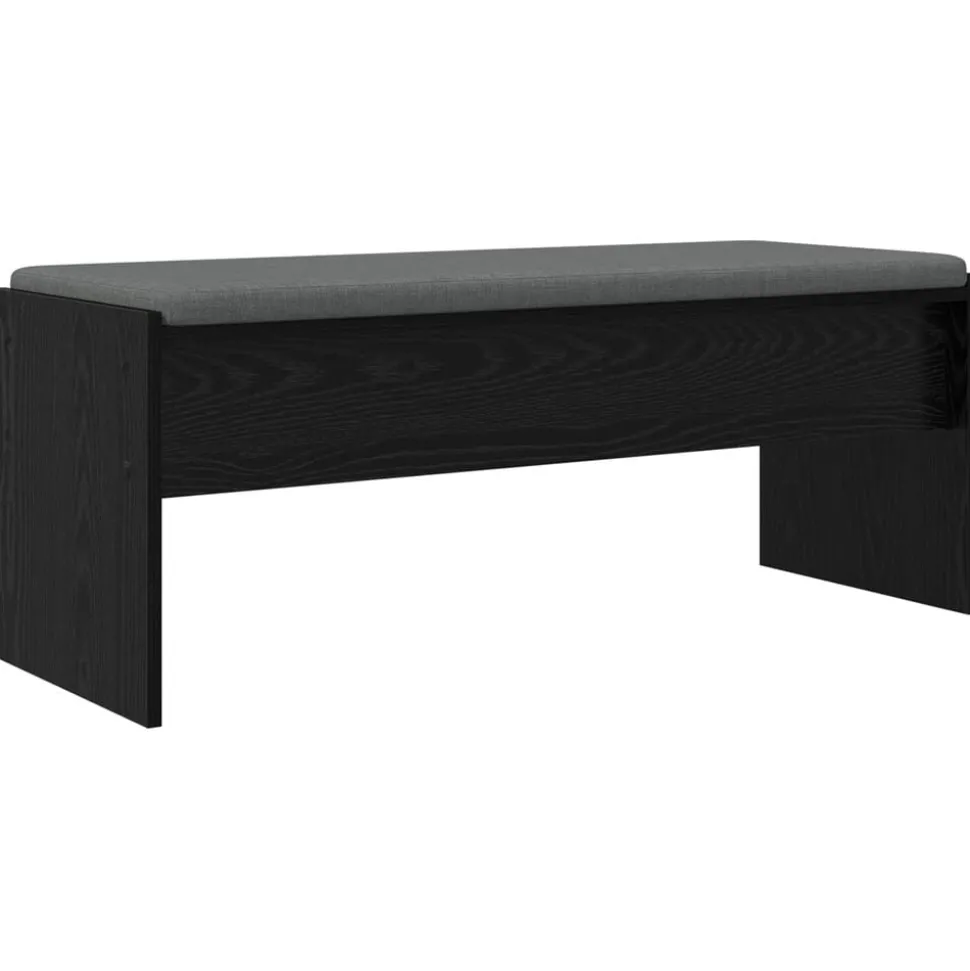 vidaXL Banc d'entrée avec coussin Chêne noir 103 x 38 x 40 cm