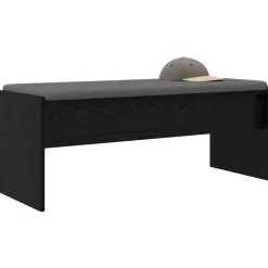vidaXL Banc d'entrée avec coussin Chêne noir 103 x 38 x 40 cm