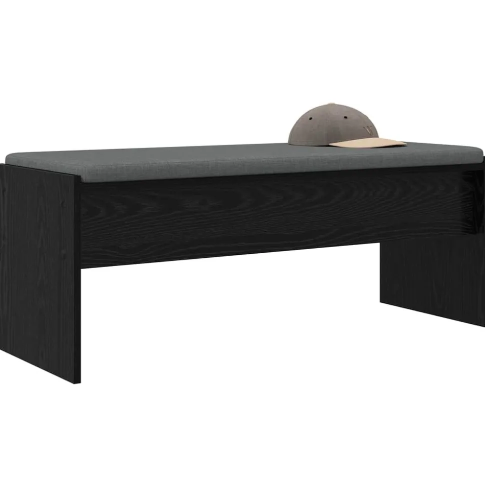 vidaXL Banc d'entrée avec coussin Chêne noir 103 x 38 x 40 cm
