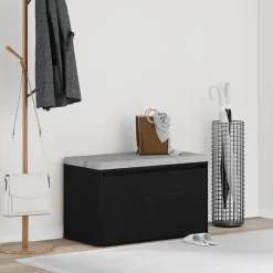 vidaXL Banc d'entrée Chêne noir 80 x 40 x 45 cm Bois d'ingénierie