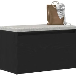 vidaXL Banc d'entrée Chêne noir 80 x 40 x 45 cm Bois d'ingénierie