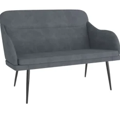 vidaXL Banc Gris foncé 110x76x80 cm Velours