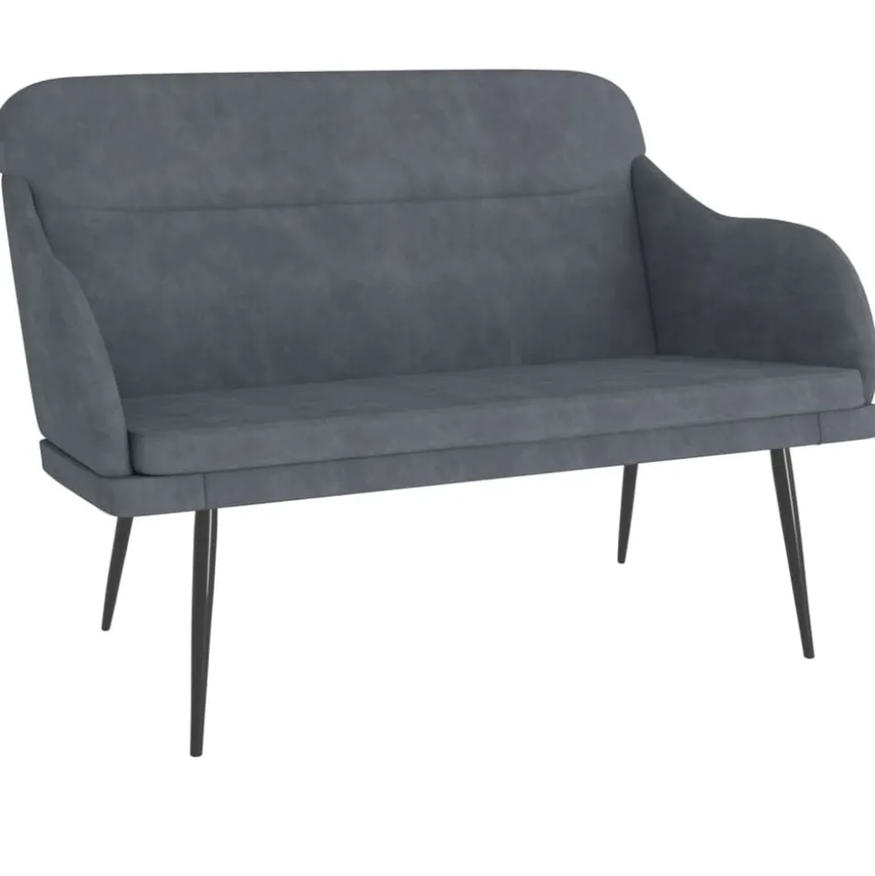 vidaXL Banc Gris foncé 110x76x80 cm Velours