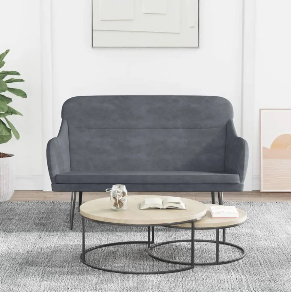 vidaXL Banc Gris foncé 110x76x80 cm Velours