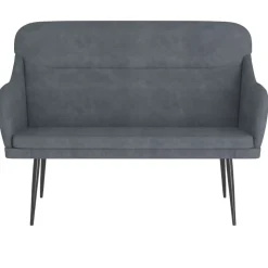 vidaXL Banc Gris foncé 110x76x80 cm Velours
