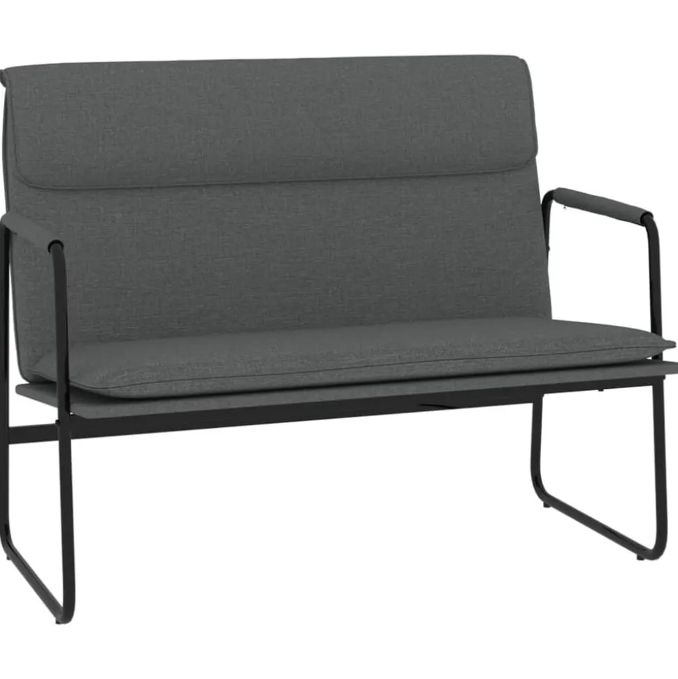 vidaXL Banc Gris foncé 100x64x80 cm Tissu