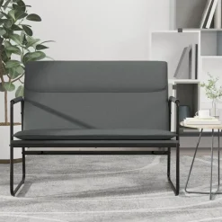 vidaXL Banc Gris foncé 100x64x80 cm Tissu