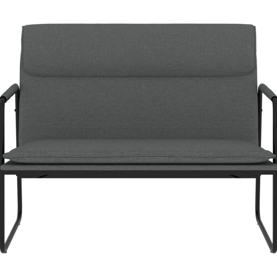 vidaXL Banc Gris foncé 100x64x80 cm Tissu