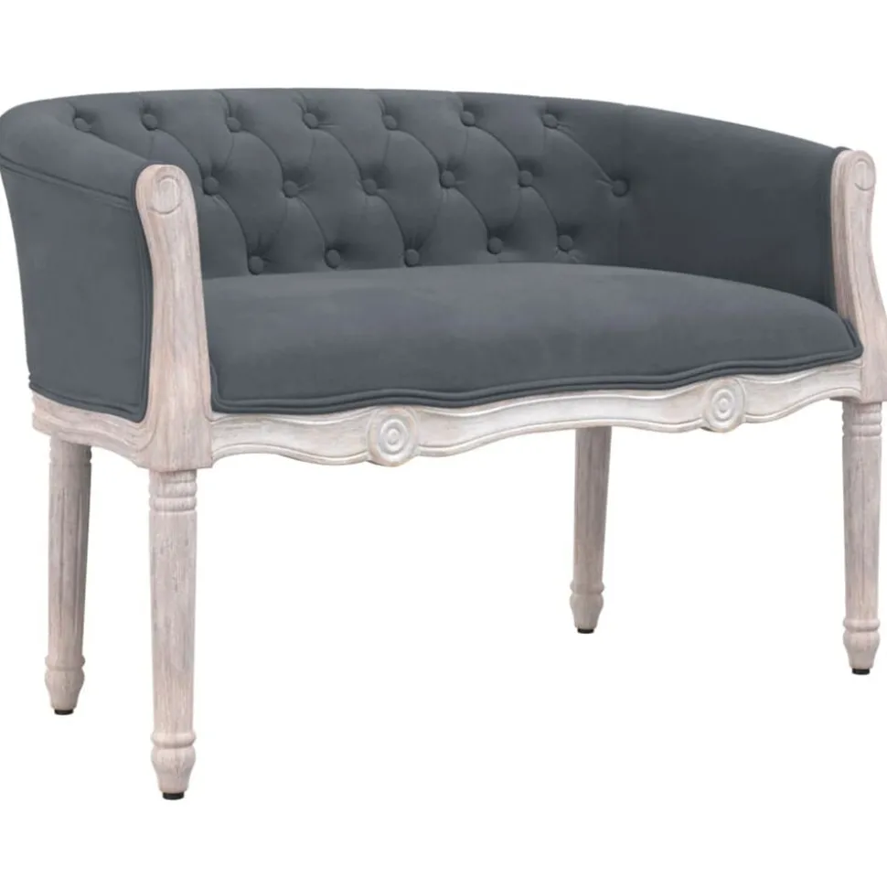 vidaXL Banc Gris foncé 98x56x69 cm Velours
