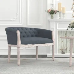 vidaXL Banc Gris foncé 98x56x69 cm Velours