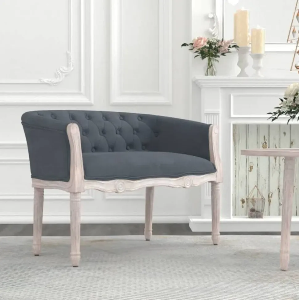 vidaXL Banc Gris foncé 98x56x69 cm Velours
