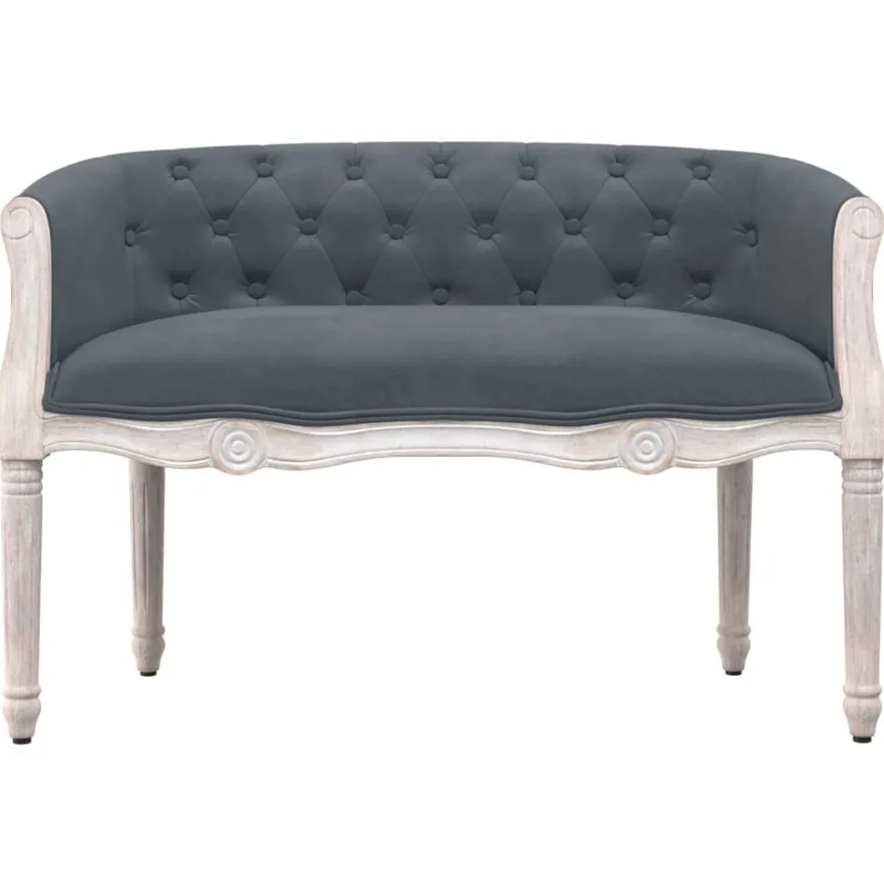 vidaXL Banc Gris foncé 98x56x69 cm Velours