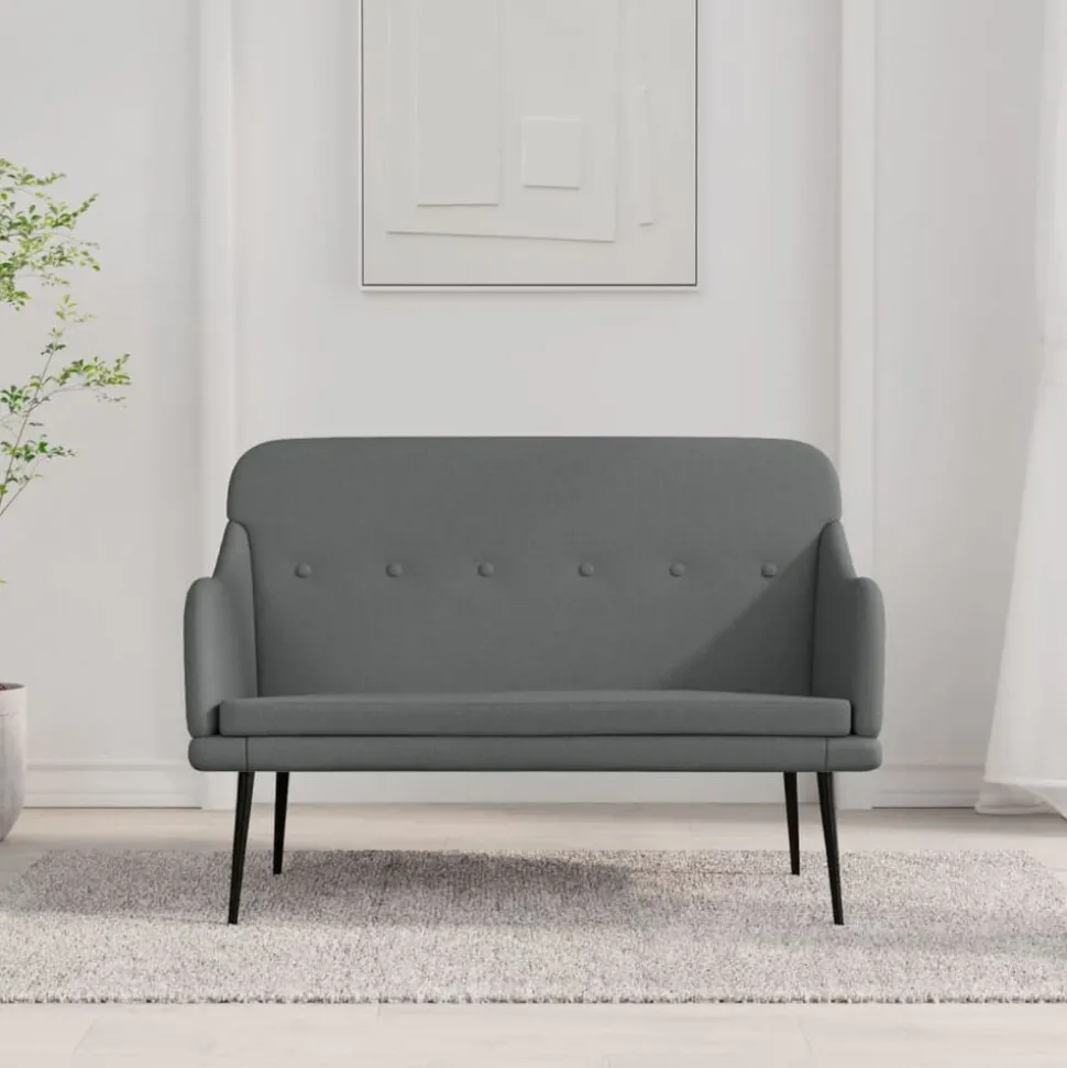 vidaXL Banc Gris foncé 110x76x80 cm Tissu