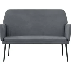 vidaXL Banc Gris foncé 108x79x79 cm Velours
