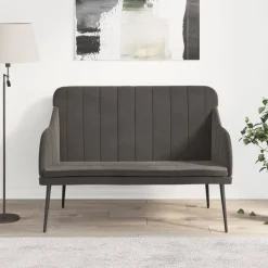 vidaXL Banc Gris foncé 110x76x80 cm Velours