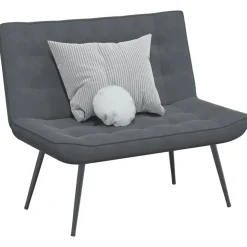 vidaXL Banc gris foncé 110x74x84 cm velours