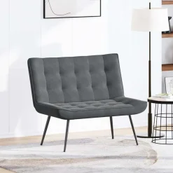 vidaXL Banc gris foncé 110x74x84 cm velours