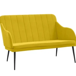 vidaXL Banc Jaune 110x76x80 cm Velours