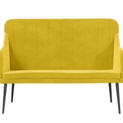 vidaXL Banc Jaune 110x76x80 cm Velours