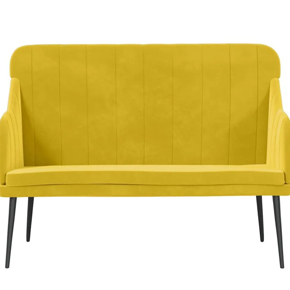 vidaXL Banc Jaune 110x76x80 cm Velours