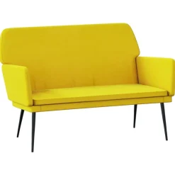 vidaXL Banc Jaune 108x79x79 cm Velours