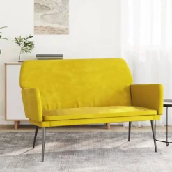 vidaXL Banc Jaune 108x79x79 cm Velours