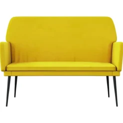 vidaXL Banc Jaune 108x79x79 cm Velours