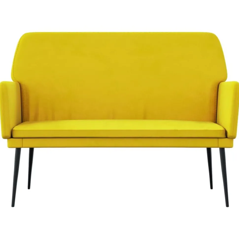 vidaXL Banc Jaune 108x79x79 cm Velours