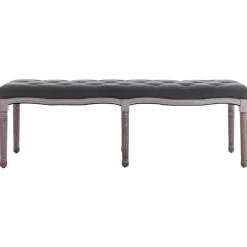 vidaXL Banc Lin Bois solide 150x40x48 cm Gris foncé